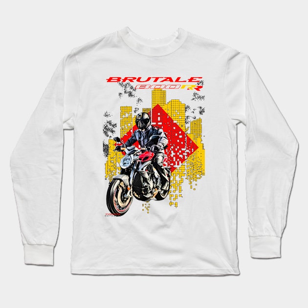 Brutalle 800rr City Motorcycle Long Sleeve T-Shirt by EvolutionMotoarte
